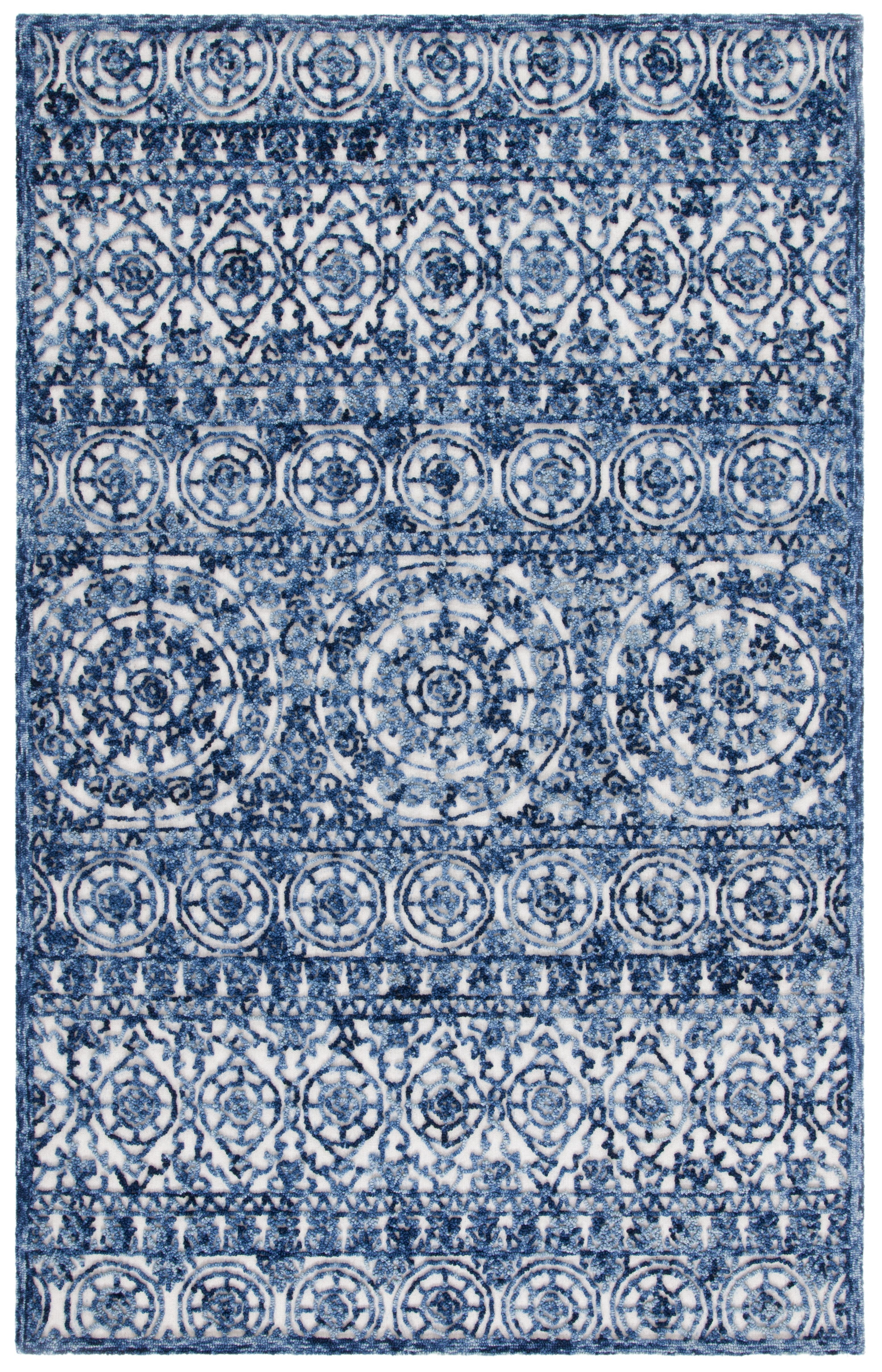 SAFAVIEH Trace Aditi Oriental Area Rug, Navy/Ivory, 8' x 10'