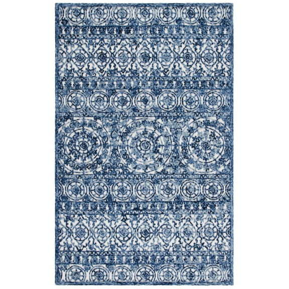 SAFAVIEH Trace Aditi Oriental Area Rug, Navy/Ivory, 8' x 10'