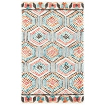 SAFAVIEH Trace Adrasteia Geometric Area Rug, Ivory/Light Blue, 2' x 3'
