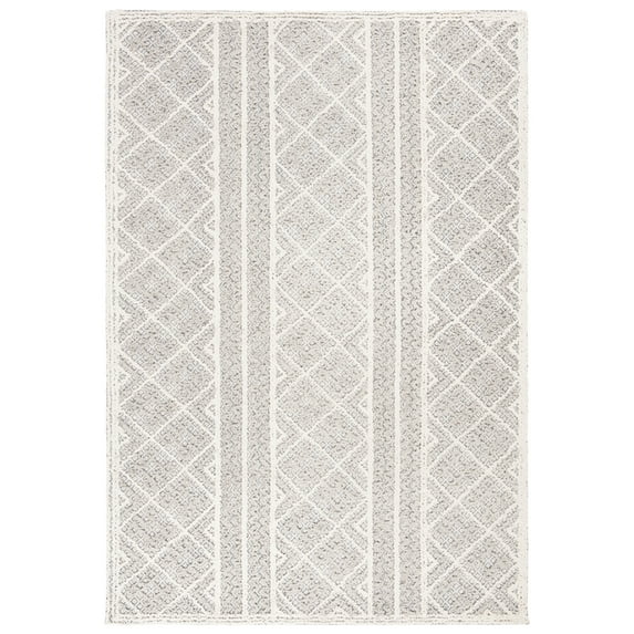 SAFAVIEH Trace Alexanndria Geometric Striped Area Rug, Grey/Beige, 4' x 6'