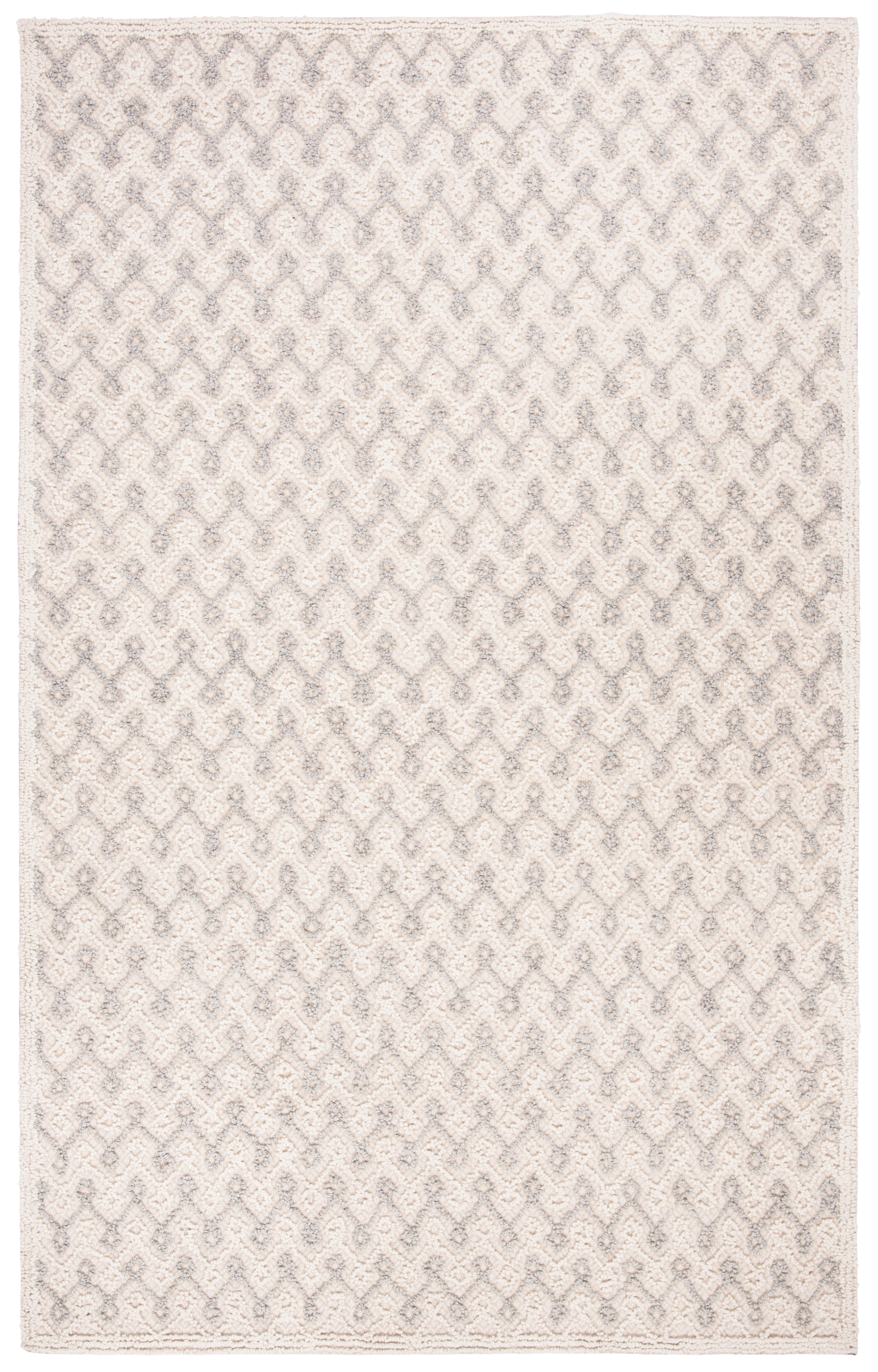 Handmade Gray and Beige Tufted Wool and Viscose Rug, 8' x 10'