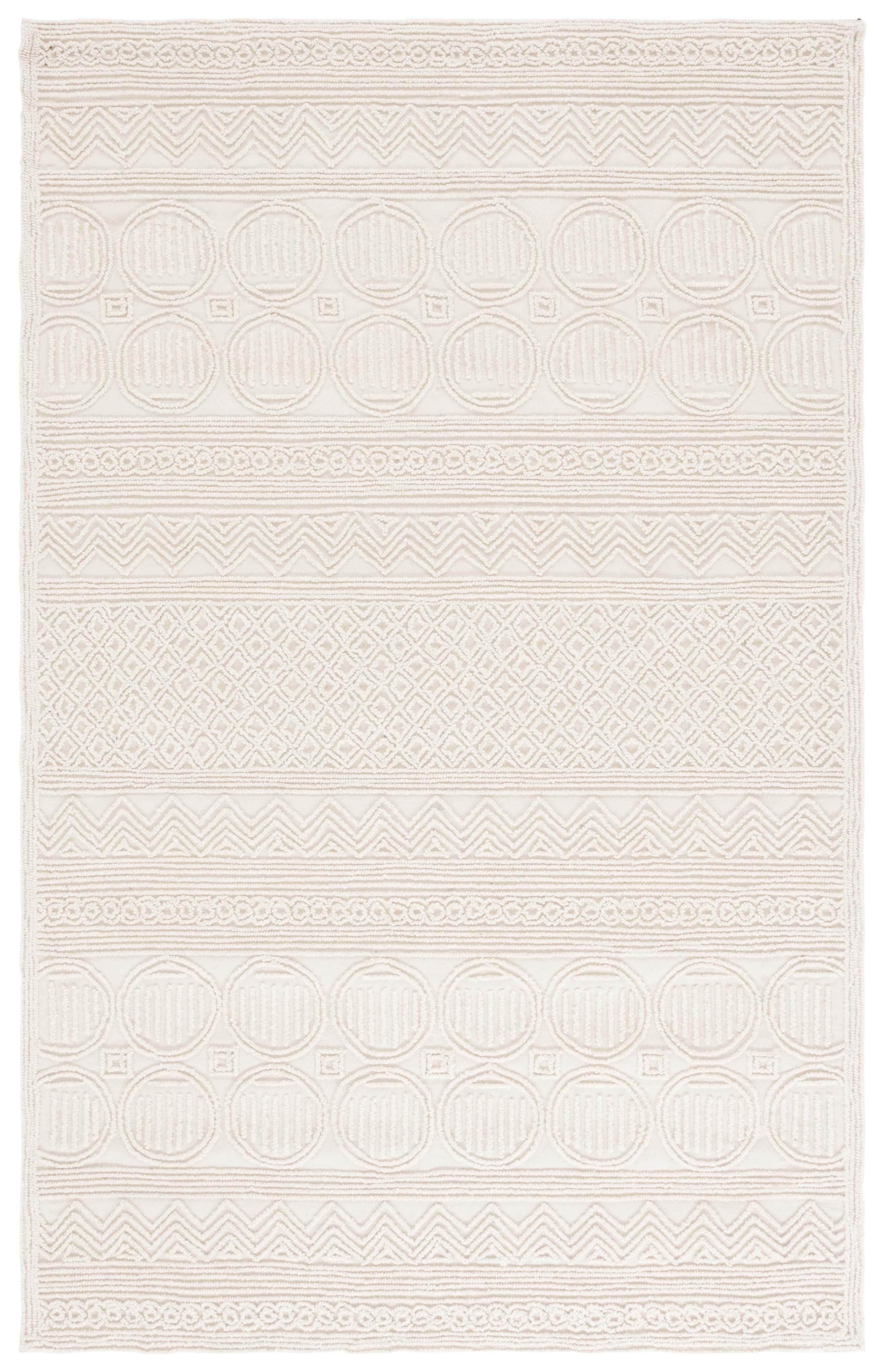 Ivory Hand-Tufted Wool Rectangular Area Rug, 3' x 5'