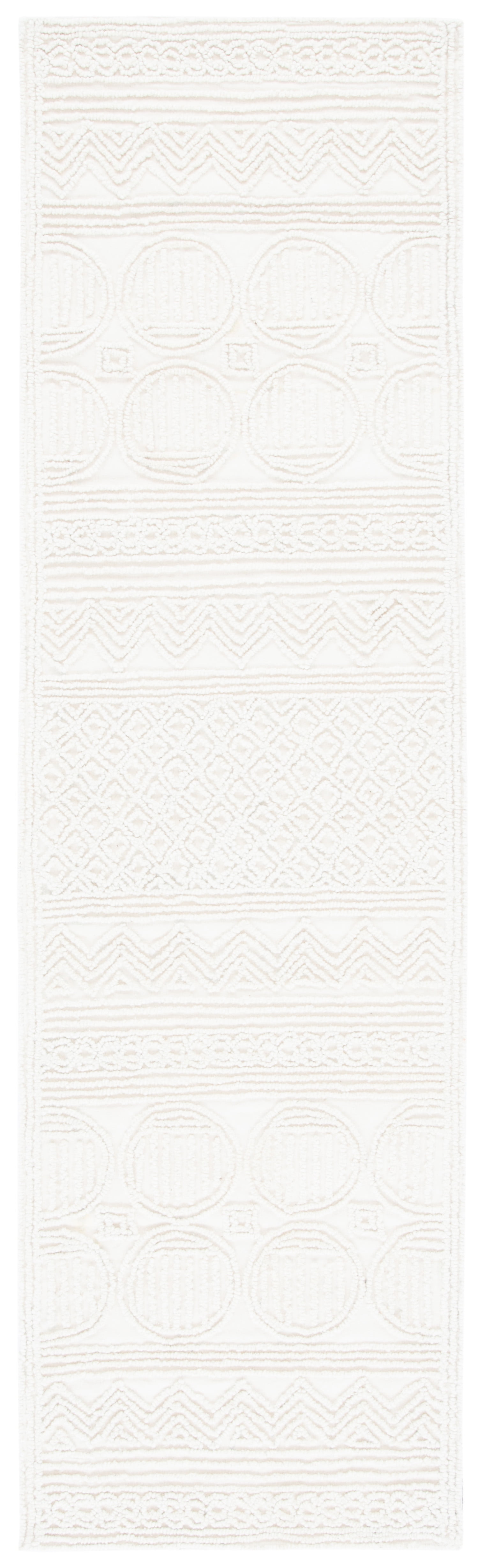 SAFAVIEH Trace Avaline Geometric Runner Rug, Ivory, 2'3" x 8'