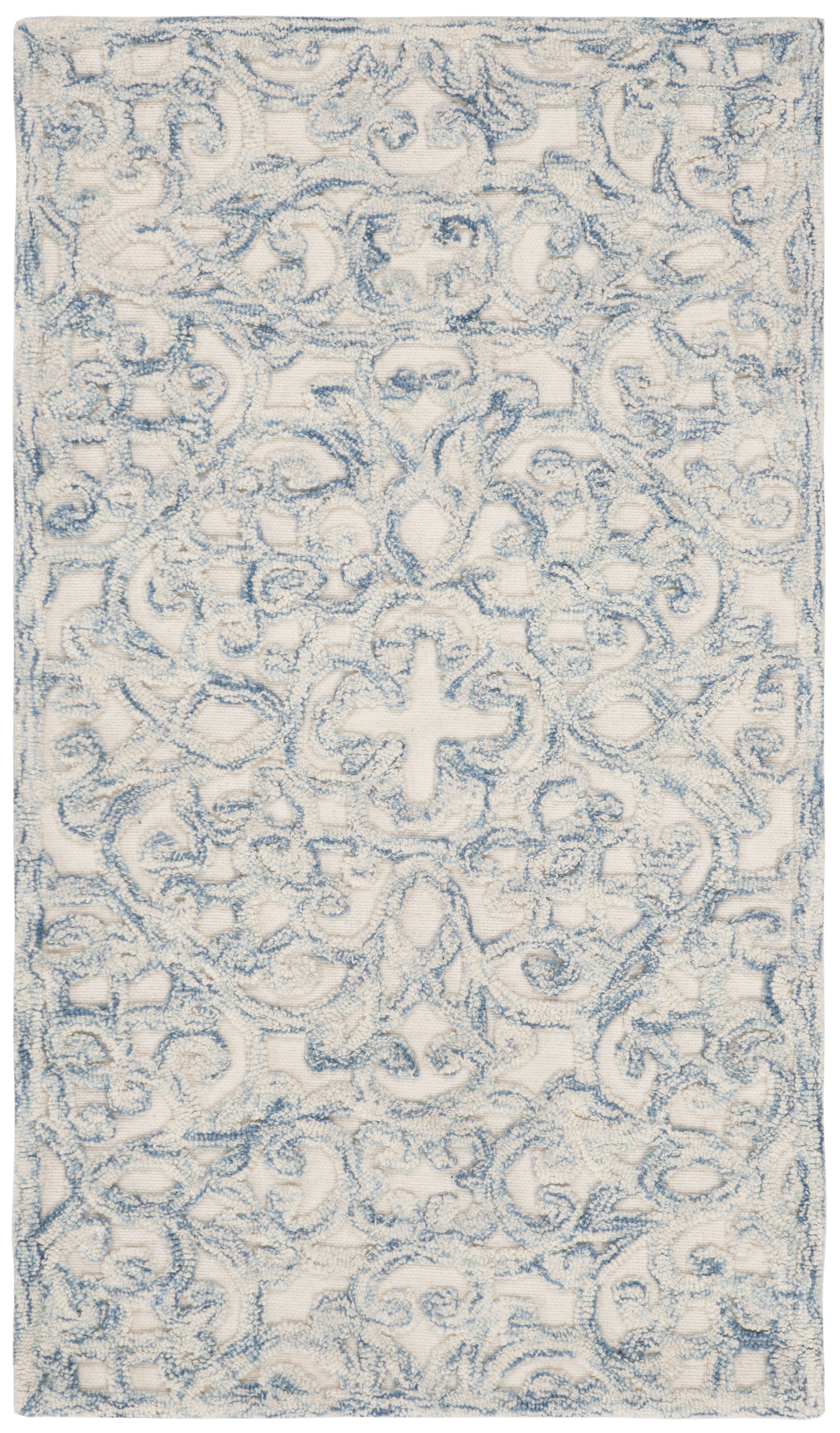 SAFAVIEH Trace Bryan Geometric Area Rug, Blue/Ivory, 2' x 3'