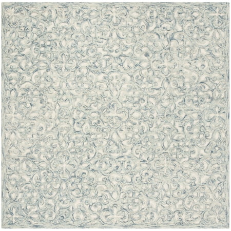 SAFAVIEH Trace Bryan Geometric Area Rug, Blue/Ivory, 4' x 4' Square
