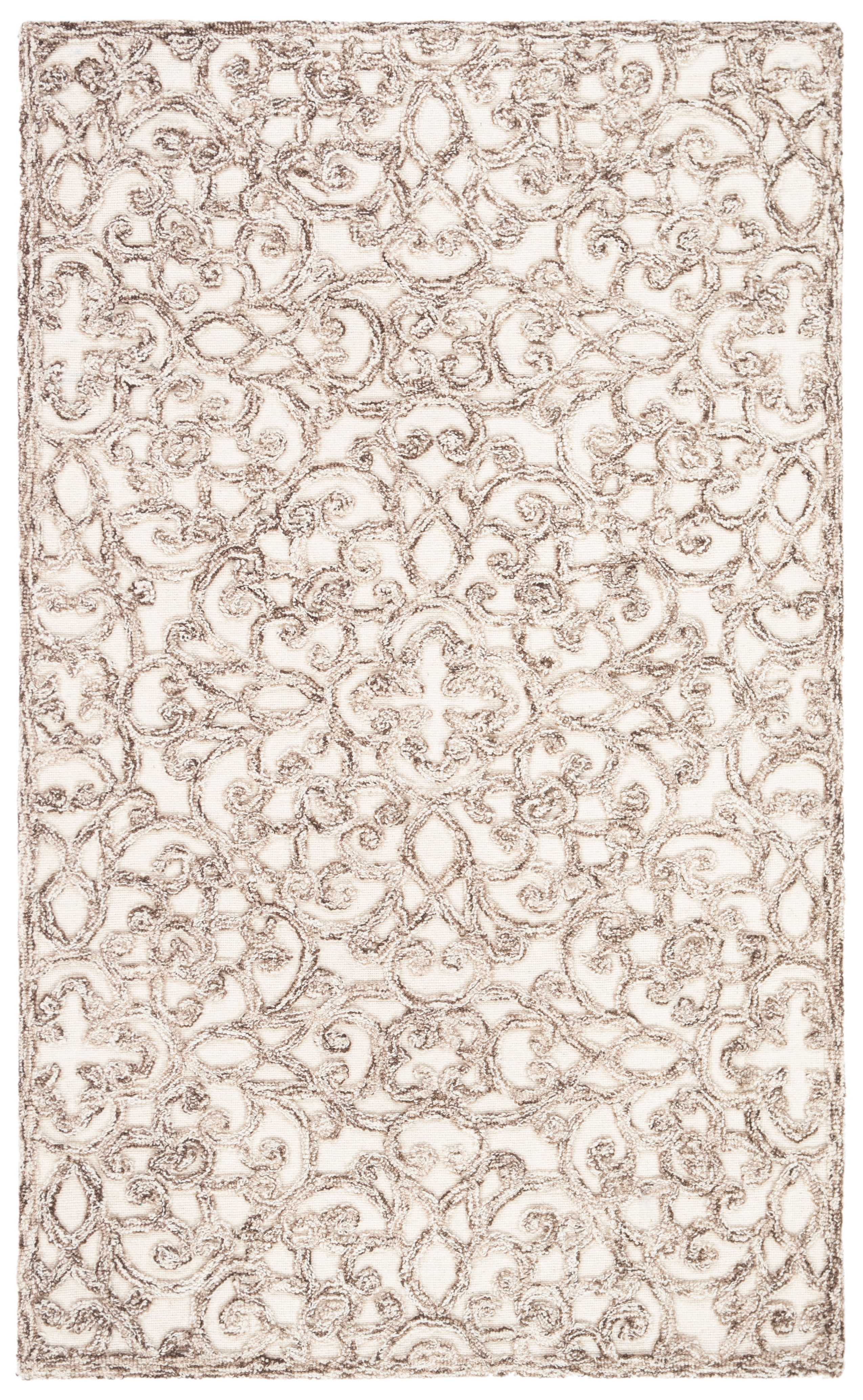 SAFAVIEH Trace Bryan Geometric Area Rug, Brown/Ivory, 2' x 3'