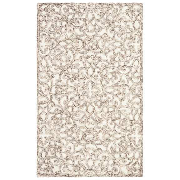 SAFAVIEH Trace Bryan Geometric Area Rug, Brown/Ivory, 2' x 3'