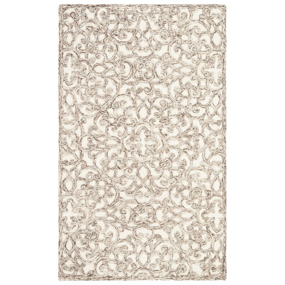 SAFAVIEH Trace Bryan Geometric Area Rug, Brown/Ivory, 2' x 3'