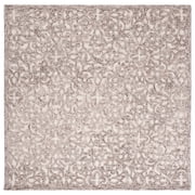 SAFAVIEH Trace Bryan Geometric Area Rug, Brown/Ivory, 4' x 4' Square