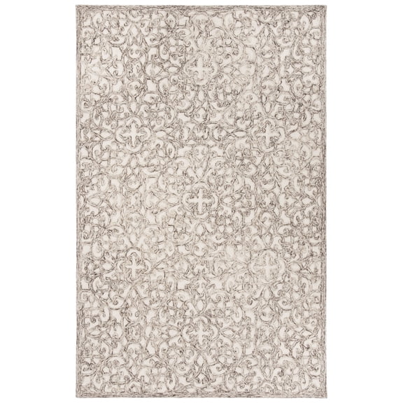 SAFAVIEH Trace Bryan Geometric Area Rug, Brown/Ivory, 6' x 9'