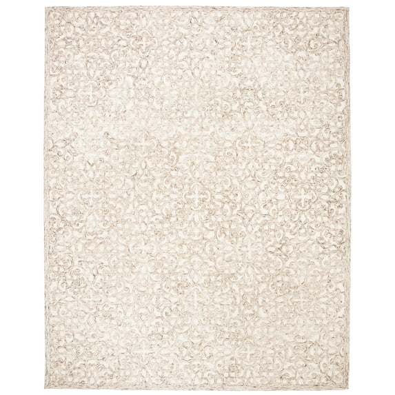 SAFAVIEH Trace Bryan Geometric Area Rug, Brown/Ivory, 9' x 12'