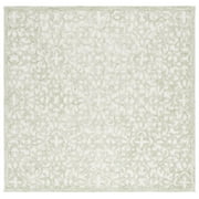 SAFAVIEH Trace Bryan Geometric Area Rug, Ivory/Green, 6' x 6' Square