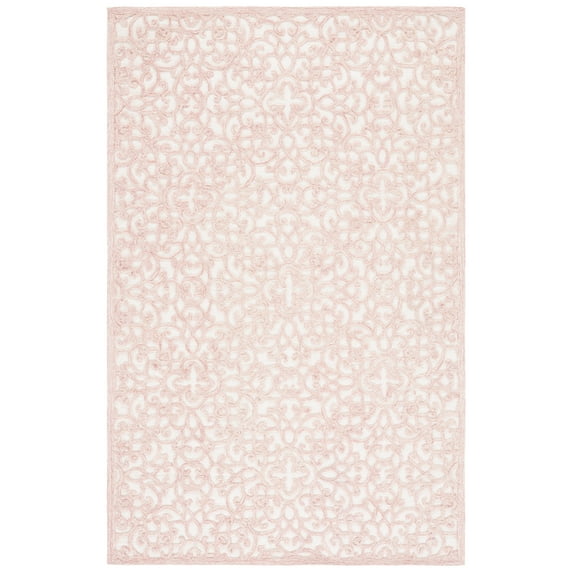 SAFAVIEH Trace Bryan Geometric Area Rug, Ivory/Pink, 8' x 10'