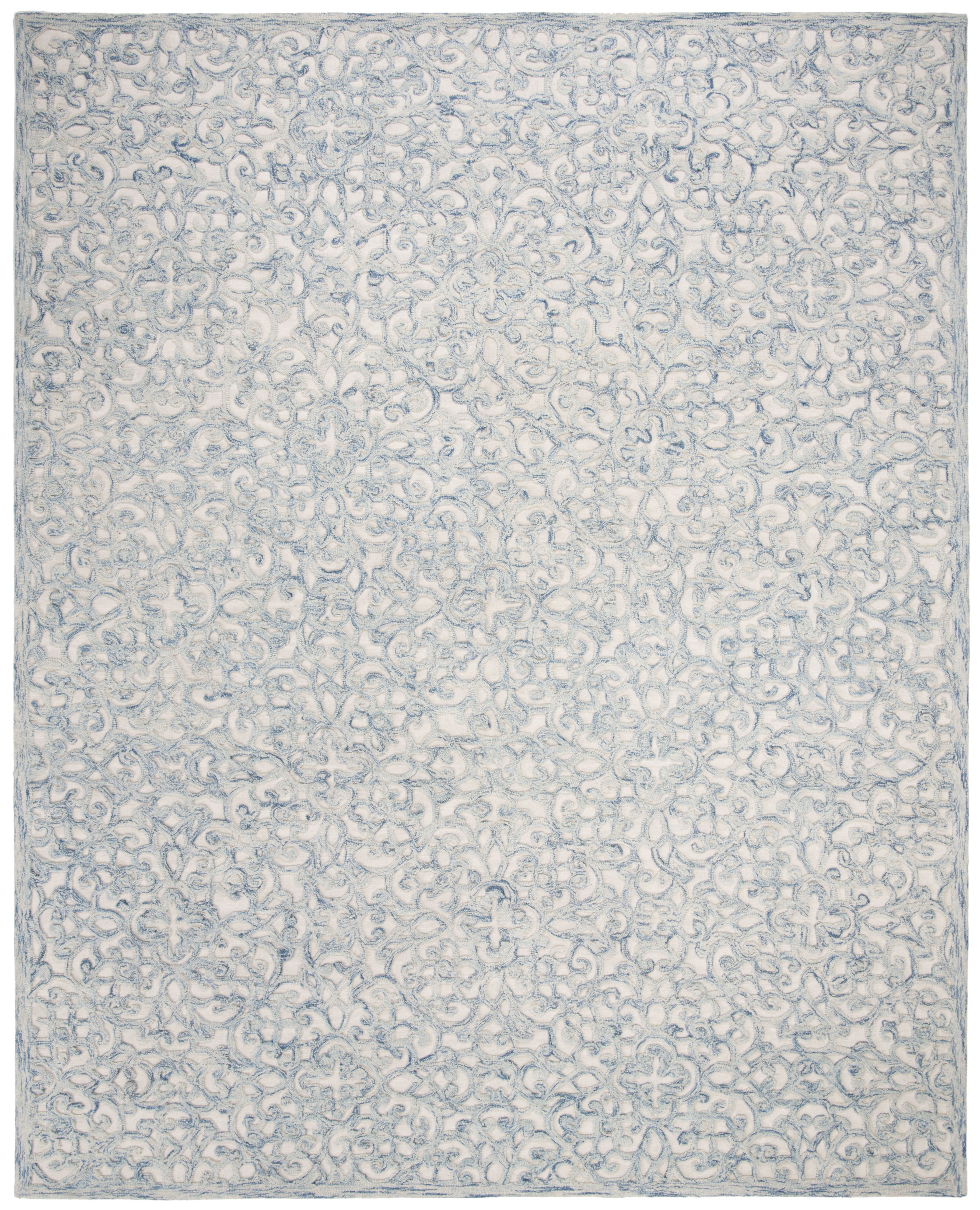 SAFAVIEH Trace Bryan Geometric Area Rug, Blue/Ivory, 2'6" x 4'