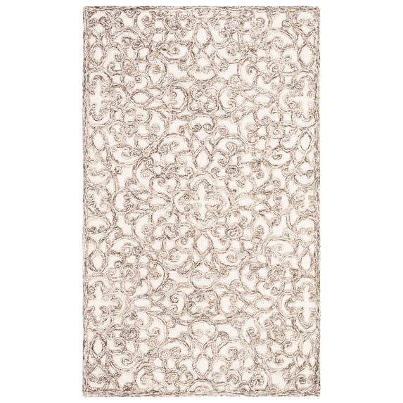 SAFAVIEH Trace Bryan Geometric Area Rug, Brown/Ivory, 2'3" x 4'