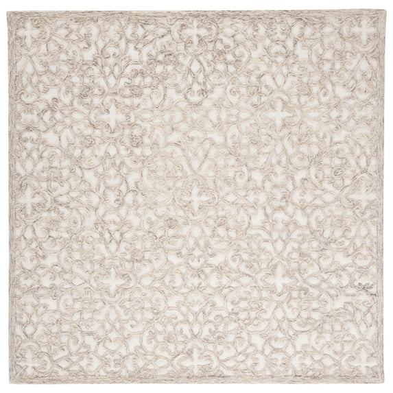 SAFAVIEH Trace Bryan Geometric Area Rug, Camel/Ivory, 6' x 6' Square