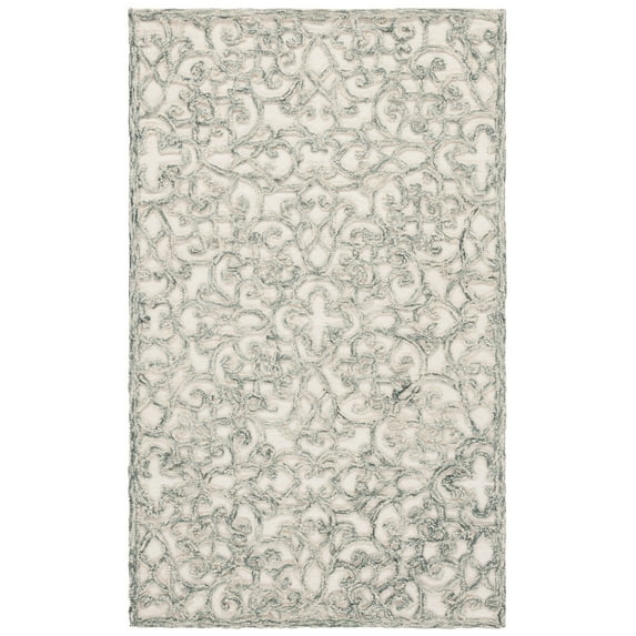 SAFAVIEH Trace Bryan Geometric Area Rug, Charcoal/Ivory, 4' x 6'