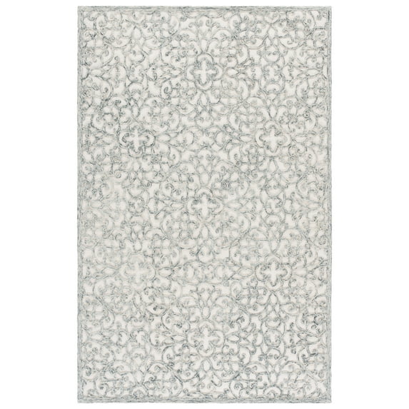 SAFAVIEH Trace Bryan Geometric Area Rug, Charcoal/Ivory, 5' x 8'