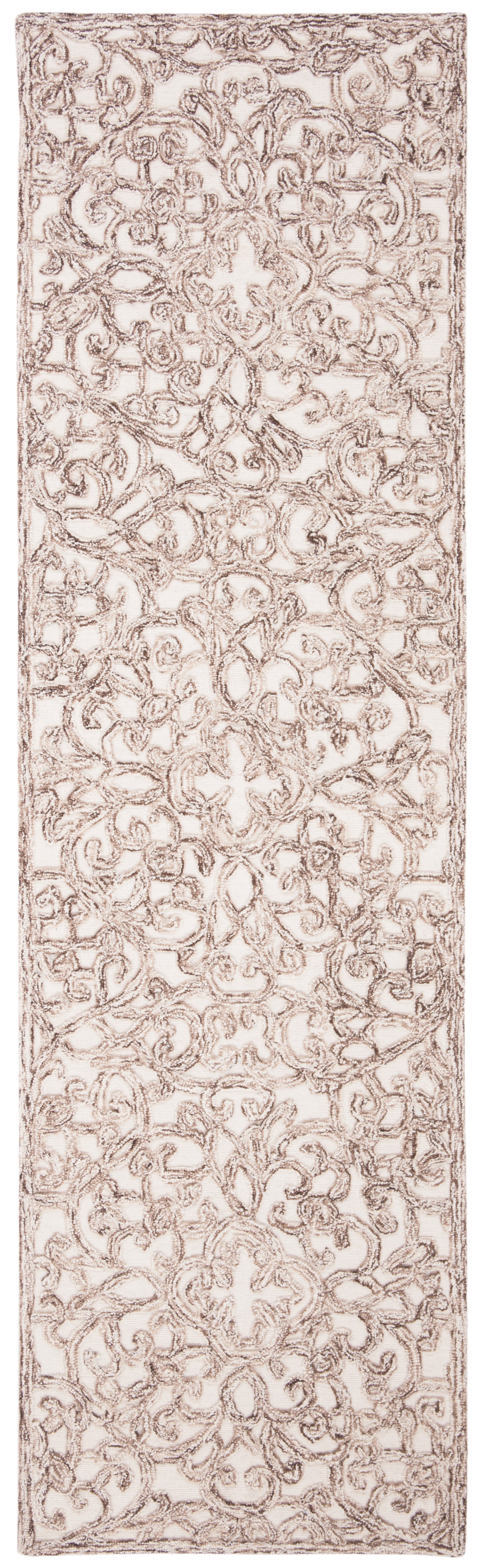 SAFAVIEH Trace Bryan Geometric Runner Rug, Brown/Ivory, 2'3" x 8'