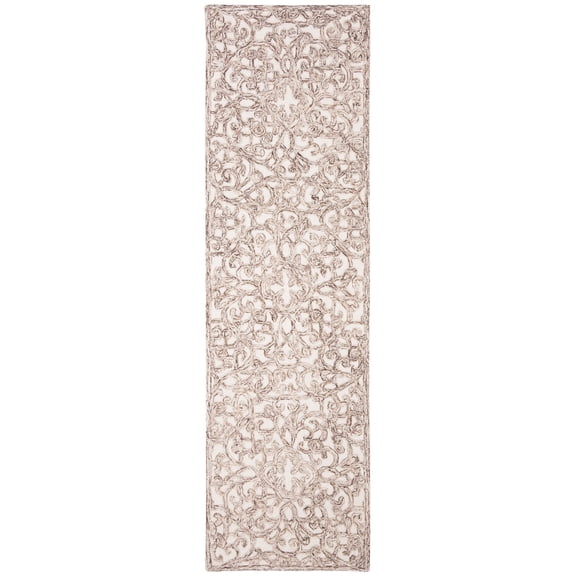 SAFAVIEH Trace Bryan Geometric Runner Rug, Brown/Ivory, 2'3" x 8'
