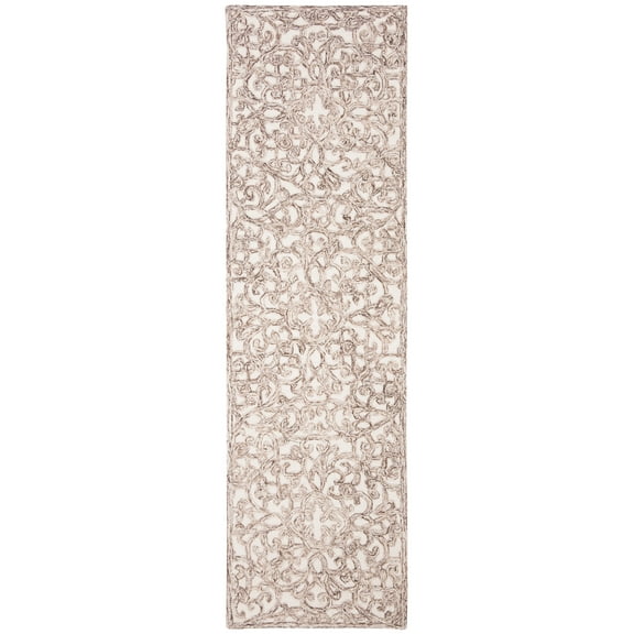 SAFAVIEH Trace Bryan Geometric Runner Rug, Brown/Ivory, 2'3" x 10'