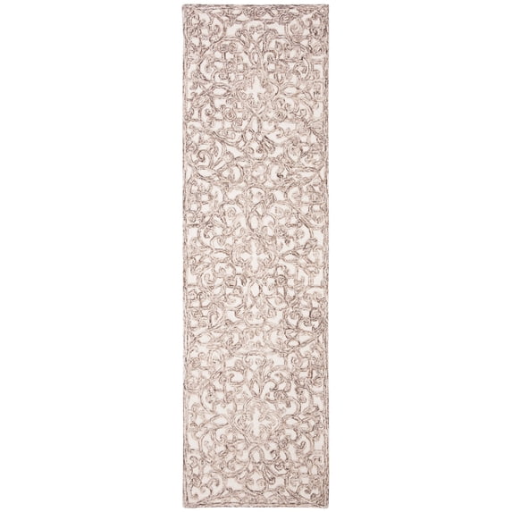 SAFAVIEH Trace Bryan Geometric Runner Rug, Brown/Ivory, 2'3" x 12'