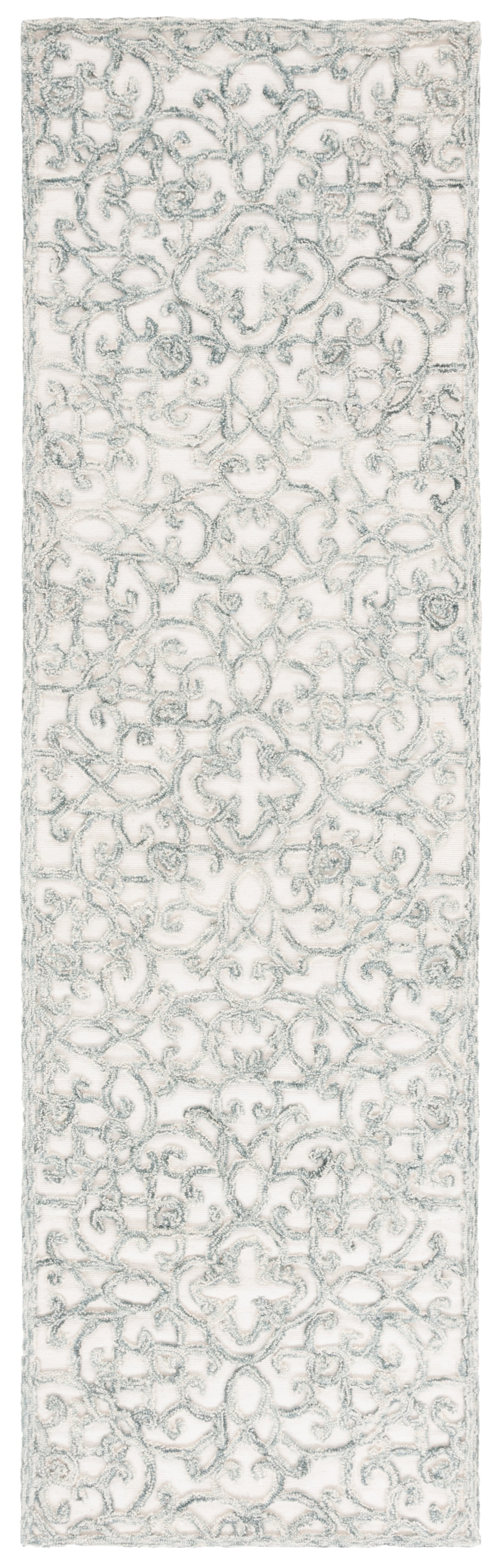 SAFAVIEH Trace Bryan Geometric Runner Rug, Charcoal/Ivory, 2'3" x 6'