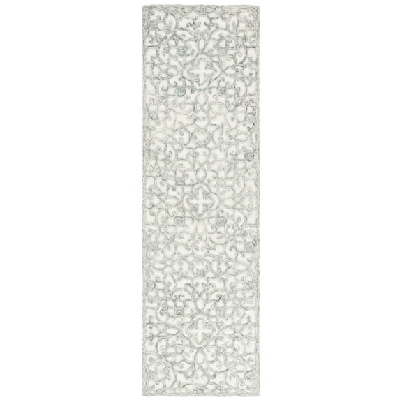 SAFAVIEH Trace Bryan Geometric Runner Rug, Charcoal/Ivory, 2'3" x 6'