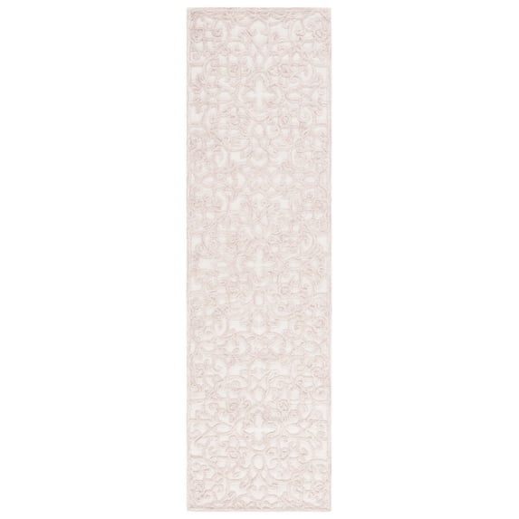 SAFAVIEH Trace Bryan Geometric Runner Rug, Ivory/Pink, 2'3" x 8'
