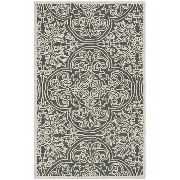 SAFAVIEH Trace Burton Geometric Area Rug, Dark Grey/Light Grey, 2' x 3'