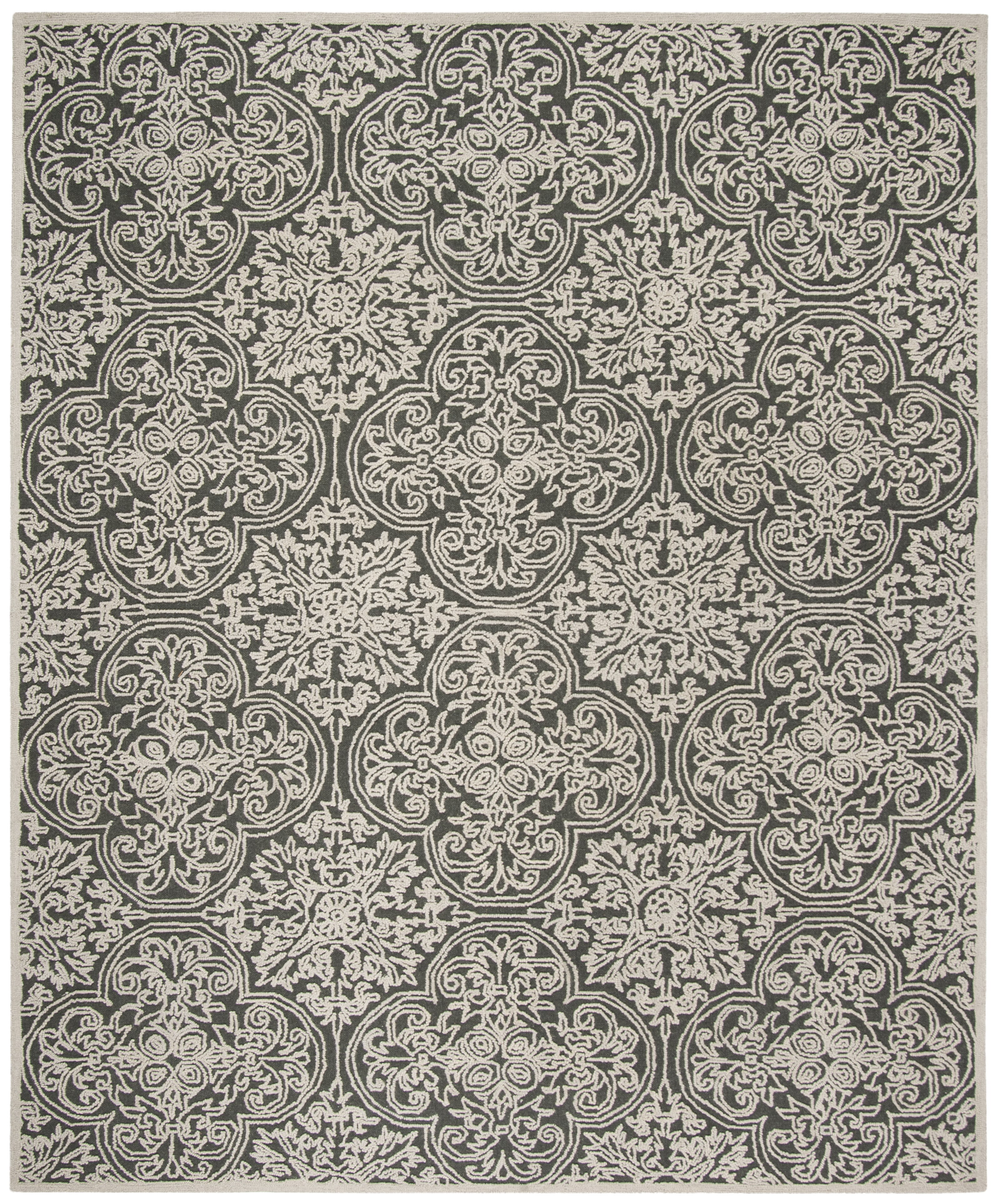 SAFAVIEH Trace Burton Geometric Area Rug, Dark Grey/Light Grey, 9' x 12'