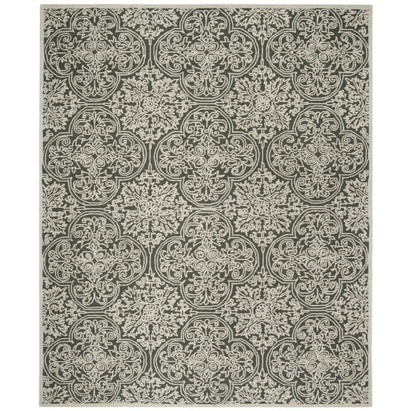 SAFAVIEH Trace Burton Geometric Area Rug, Dark Grey/Light Grey, 9' x 12'
