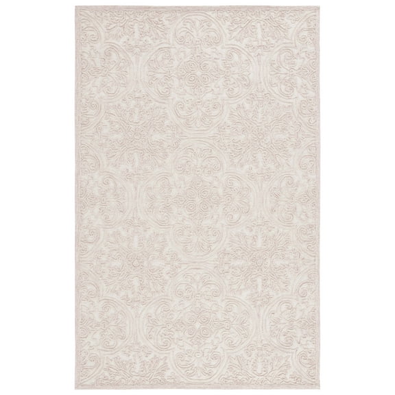 SAFAVIEH Trace Burton Geometric Area Rug, Ivory/Pink, 3' x 5'