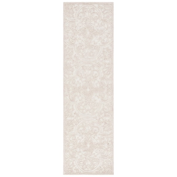 SAFAVIEH Trace Burton Geometric Runner Rug, Ivory/Pink, 2'3" x 8'