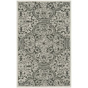 SAFAVIEH Trace Burton Geometric Wool Area Rug, Dark Grey/Light Grey, 4' x 6'