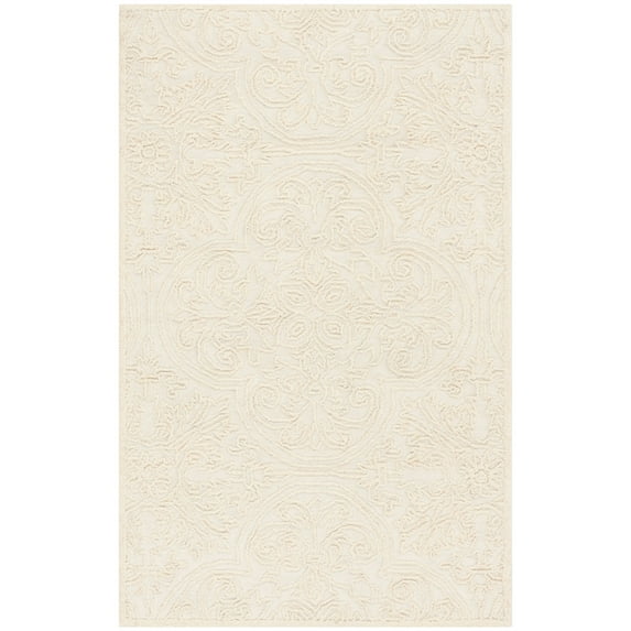 SAFAVIEH Trace Burton Geometric Wool Area Rug, Ivory, 2'3" x 4'
