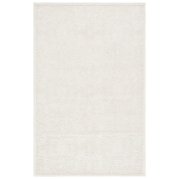 SAFAVIEH Trace Burton Geometric Wool Area Rug, Ivory, 5' x 8'