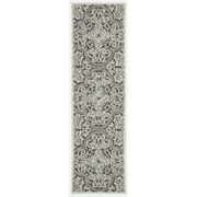 SAFAVIEH Trace Burton Geometric Wool Runner Rug, Dark Grey/Light Grey, 2'3" x 8'