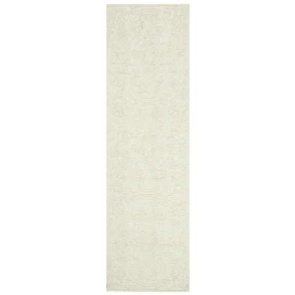 SAFAVIEH Trace Burton Geometric Wool Runner Rug, Ivory, 2'3" x 8'