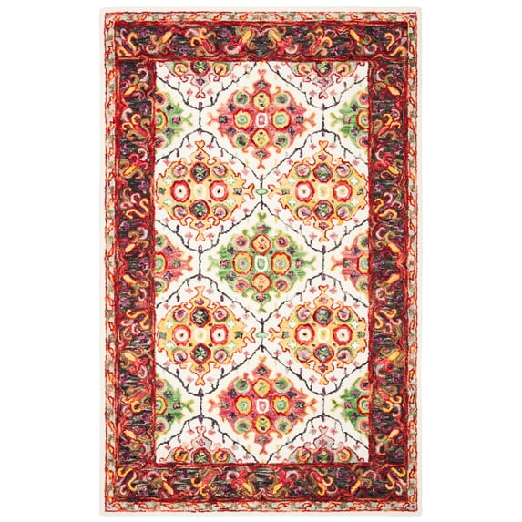 SAFAVIEH Trace Candelario Oriental Area Rug, Ivory/Red, 3' x 5'
