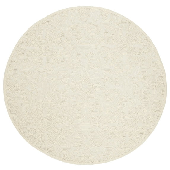 SAFAVIEH Trace Burton Geometric Area Rug, Ivory, 8' x 8' Round