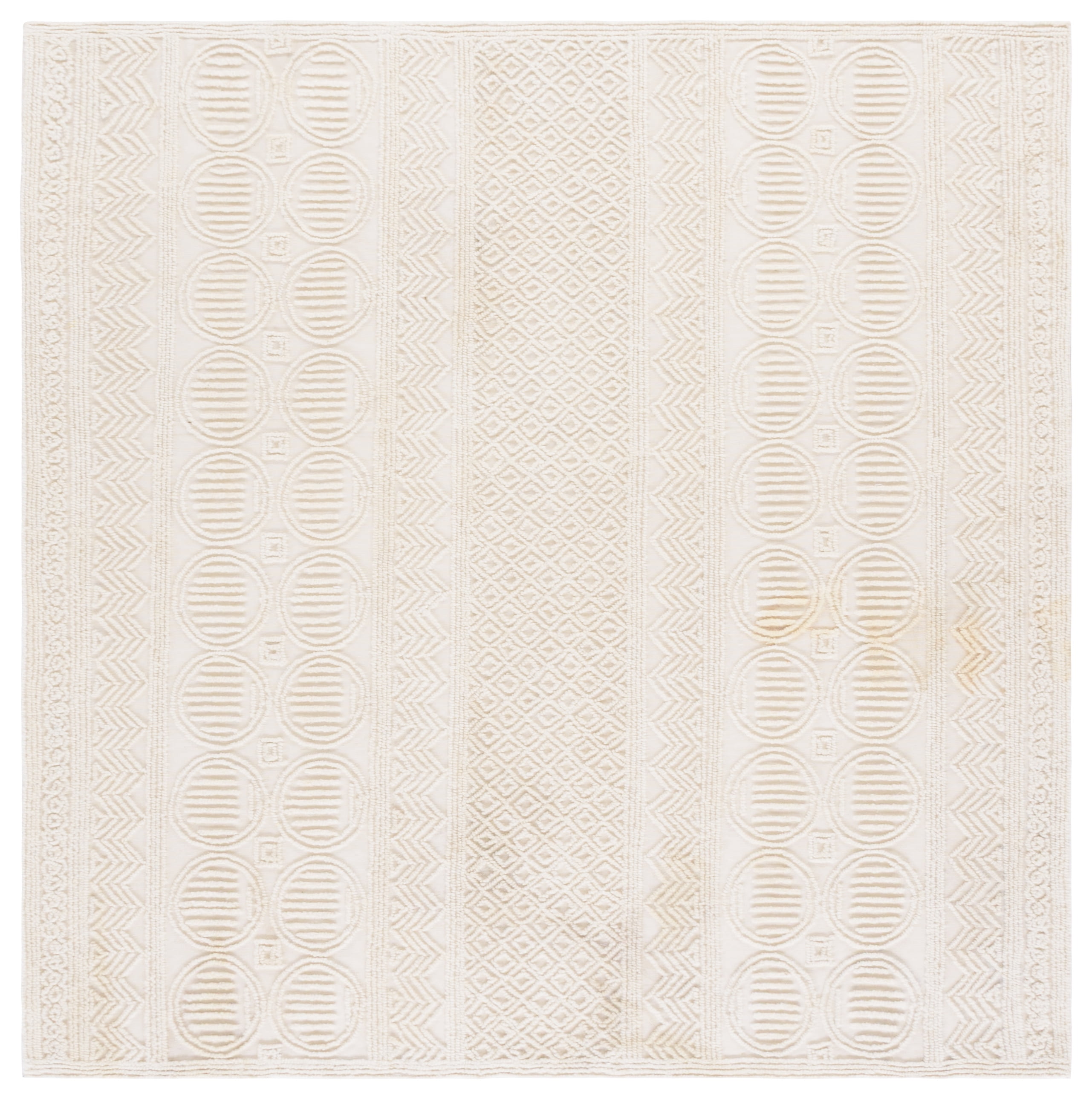 SAFAVIEH Trace Avaline Geometric Area Rug, Ivory, 6'6" x 6'6" Square