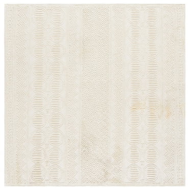 SAFAVIEH Trace Avaline Geometric Area Rug, Ivory, 6'6" x 6'6" Square