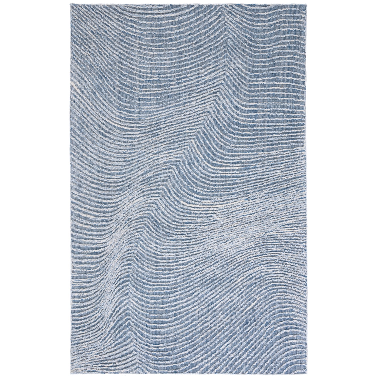 Handmade Blue Wool Tufted Square Area Rug 6'