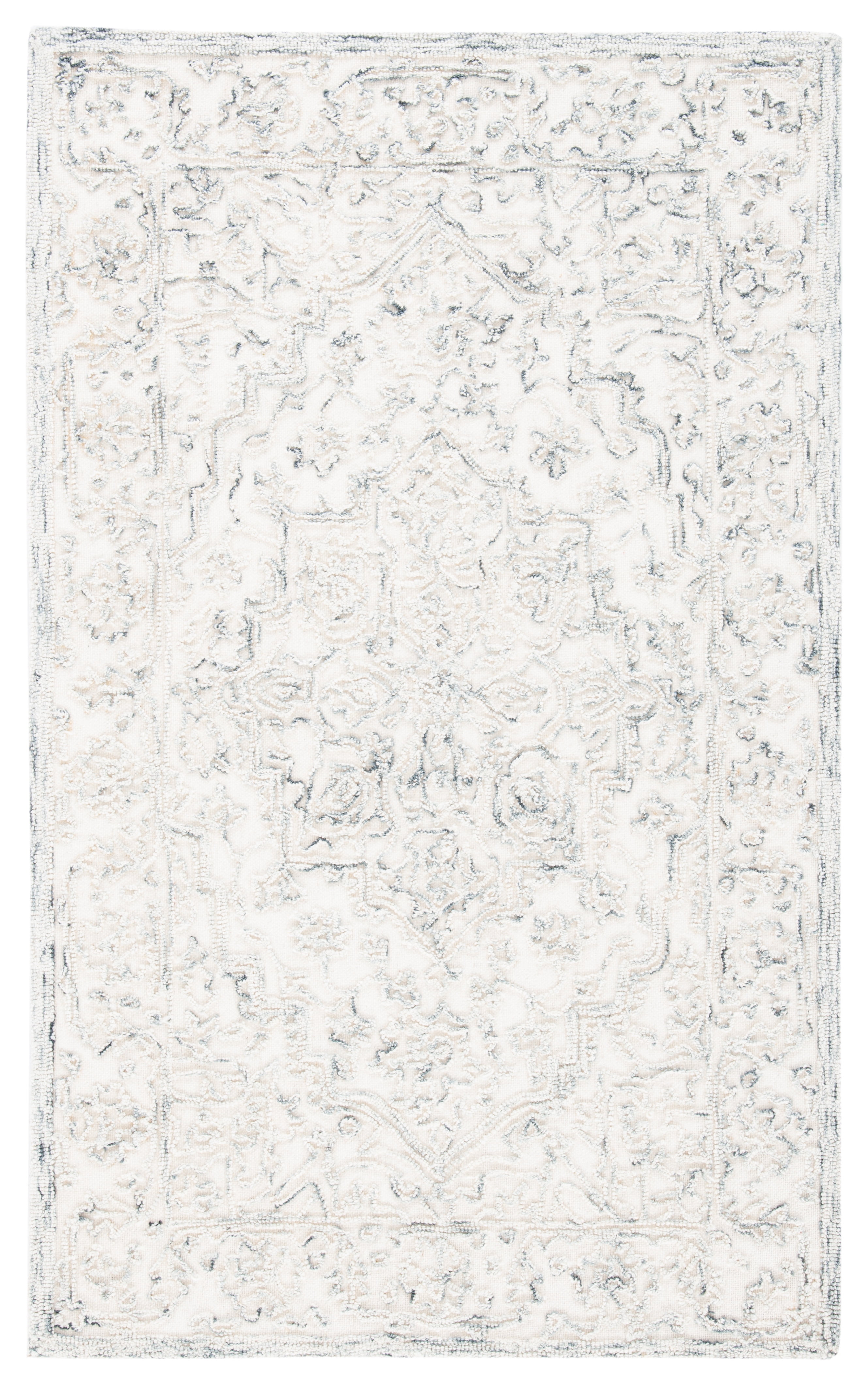 SAFAVIEH Trace Donna Floral Area Rug, Ivory/Charcoal, 3' x 5'