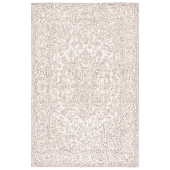 SAFAVIEH Trace Donna Floral Area Rug, Ivory/Natural, 5' x 8'