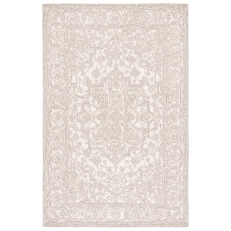 SAFAVIEH Trace Donna Floral Area Rug, Ivory/Natural, 5' x 8'