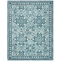 SAFAVIEH Trace Dulcibella Oriental Area Rug, Navy/Light Blue, 9' x 12'