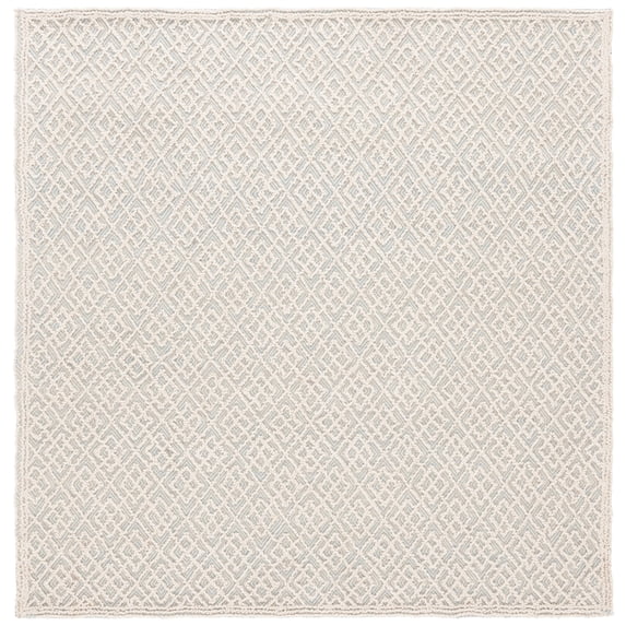 SAFAVIEH Trace Einri Geometric Area Rug, Ivory/Blue, 6' x 6' Square
