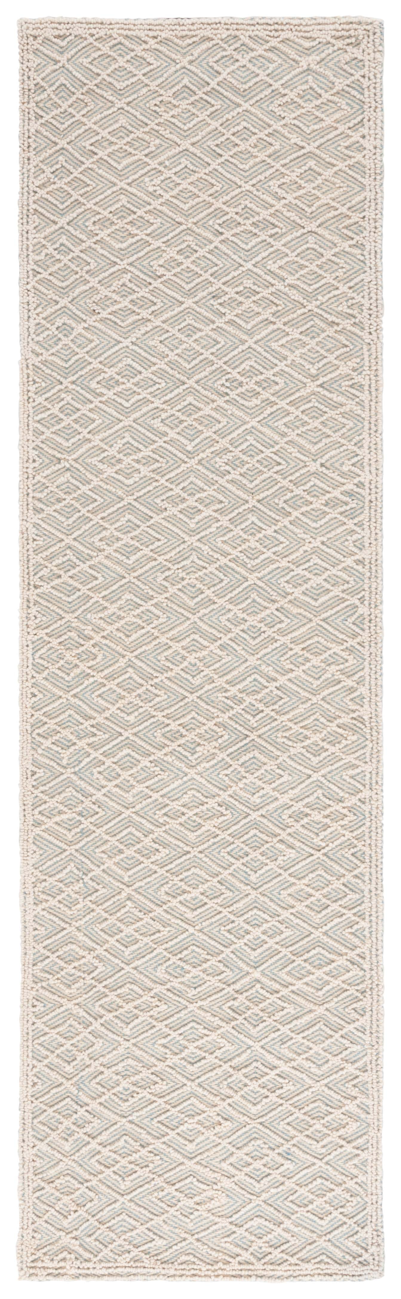 SAFAVIEH Trace Einri Geometric Runner Rug, Ivory/Blue, 2'3" x 8'